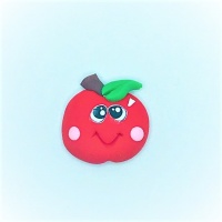 Red Apple - Cute flatbacked clay apple.